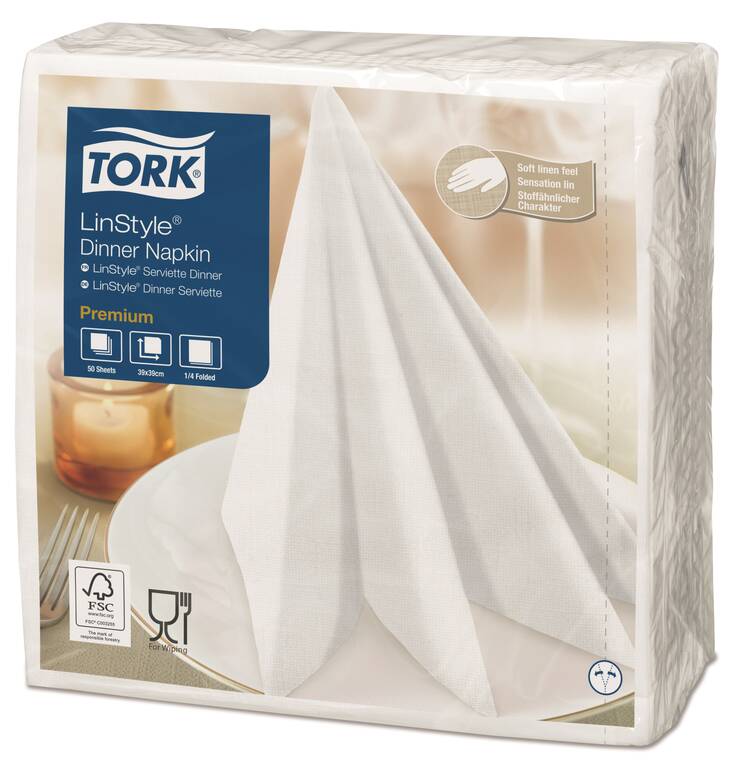 Lautasliina 39x39cm TORK Linstyle Dinner - Servietit ja lautasliinat - 148938 - 1