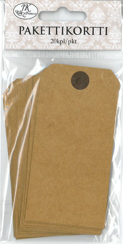 Pakettikortti 5x10cm 20kpl/pkt - Askartelutarvikkeet - 147208 - 1