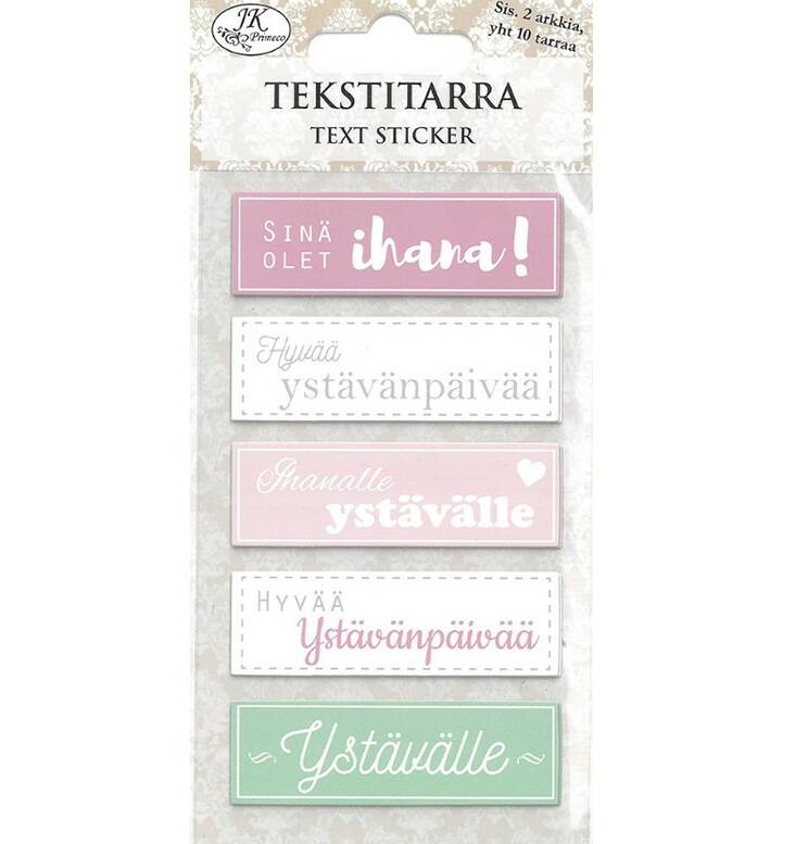 Tekstitarra Ystävälle - Tarrat ja tarrakirjat - 173118 - 1