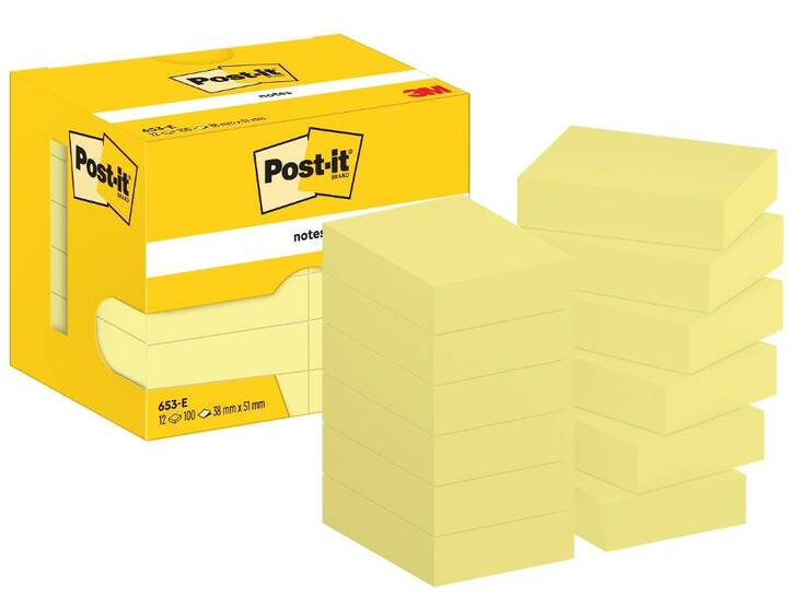 Viestilappu 38x51mm POST IT Canary - Viestilaput ja telineet - 102028 - 1