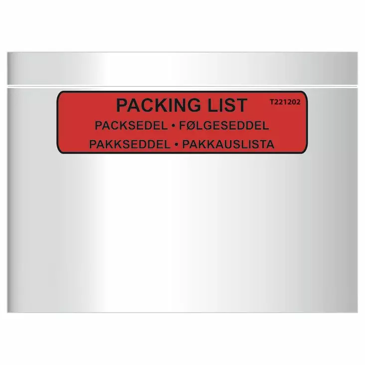 Pakkauslistapussi C5 tarra tekstillä - Lähetys, pakkauslista ja salpataskut - 108618 - 1
