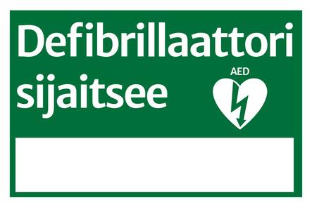 Defibrillaattori sijaitsee -tarra - Painetut muut tuotteet - 178729 - 1