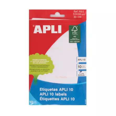 Tarraetiketti 53x100mm APLI - Etiketit-, tulostuskortit ja tarrakalvot - 118249 - 1