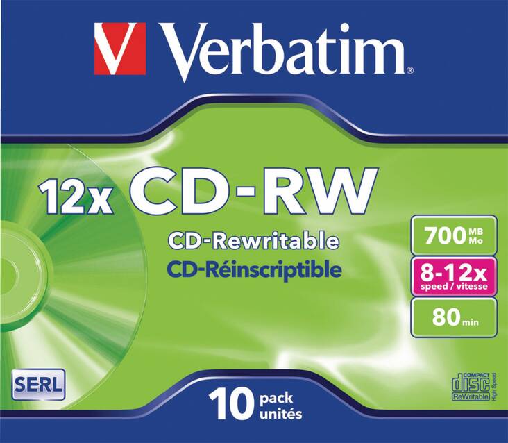 CD-RW VERBATIM 80min/700Mb 12x - CD-R ja DVD-levyt - 154199 - 1