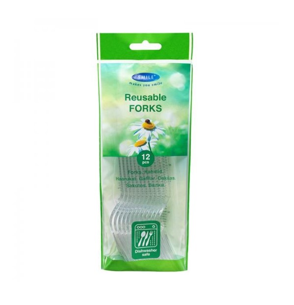Haarukka SMILE Reusable Forks - Kertakäyttöaterimet - 179929 - 1