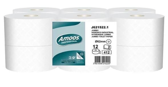 WC-paperi AMOOS Pikku Jumbo, 62mm hylsy - Minijumborullat ja annostelijat - 171689 - 1