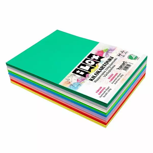 Kartonki A4 220g 9 väriä 1kg - Kartongit - 188199 - 1