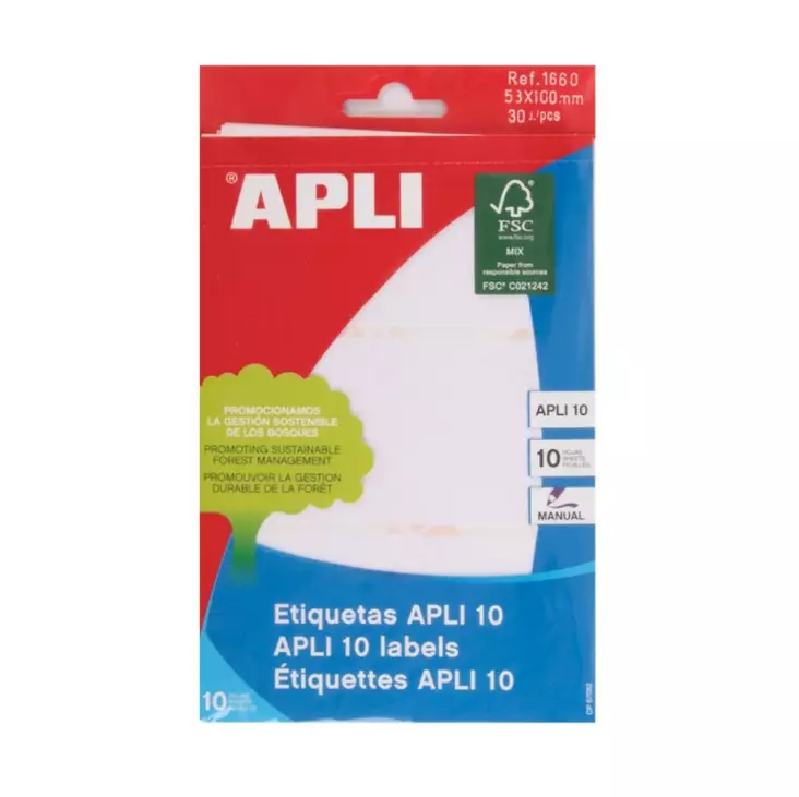 Tarraetiketti 53x100mm APLI - Etiketit-, tulostuskortit ja tarrakalvot - 118249 - 1